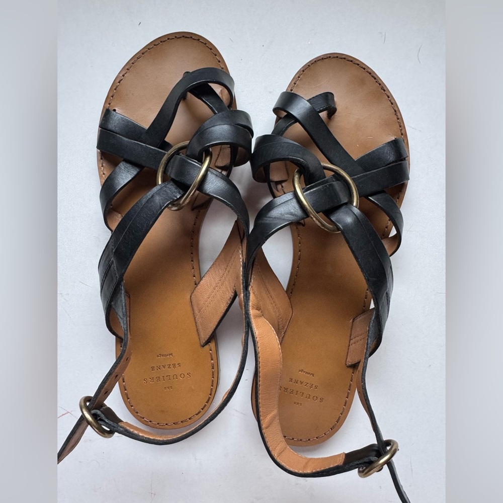 Sézane Leather Sandals Size 41